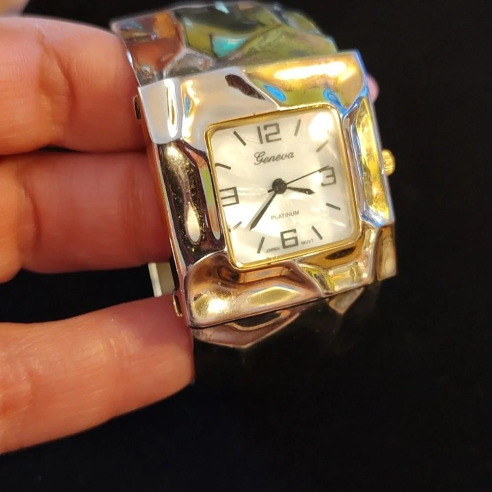 Geneva Two-Tone Cuff Watch - Picture 8 of 8